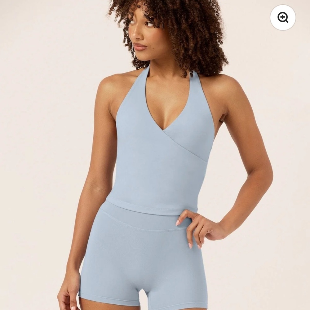 Crop Shop Boutique Light Blue Halter Top